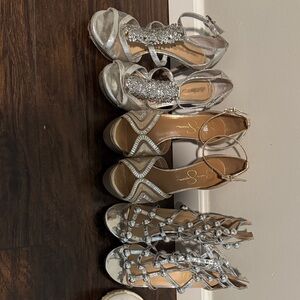 Giani Bernini Silver and Tan Heels